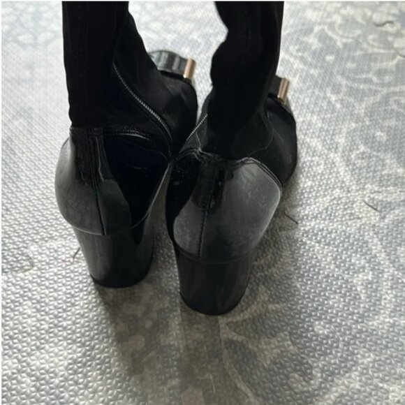 BRAND NEW, never worn black stylish suede boots size 6.5 US , 37 EU - Picture 2 of 13